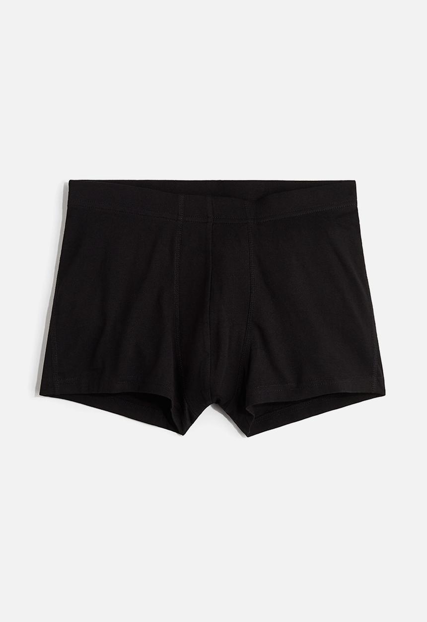H&M - 3-pack short cotton trunks - Red,Grey,Black
