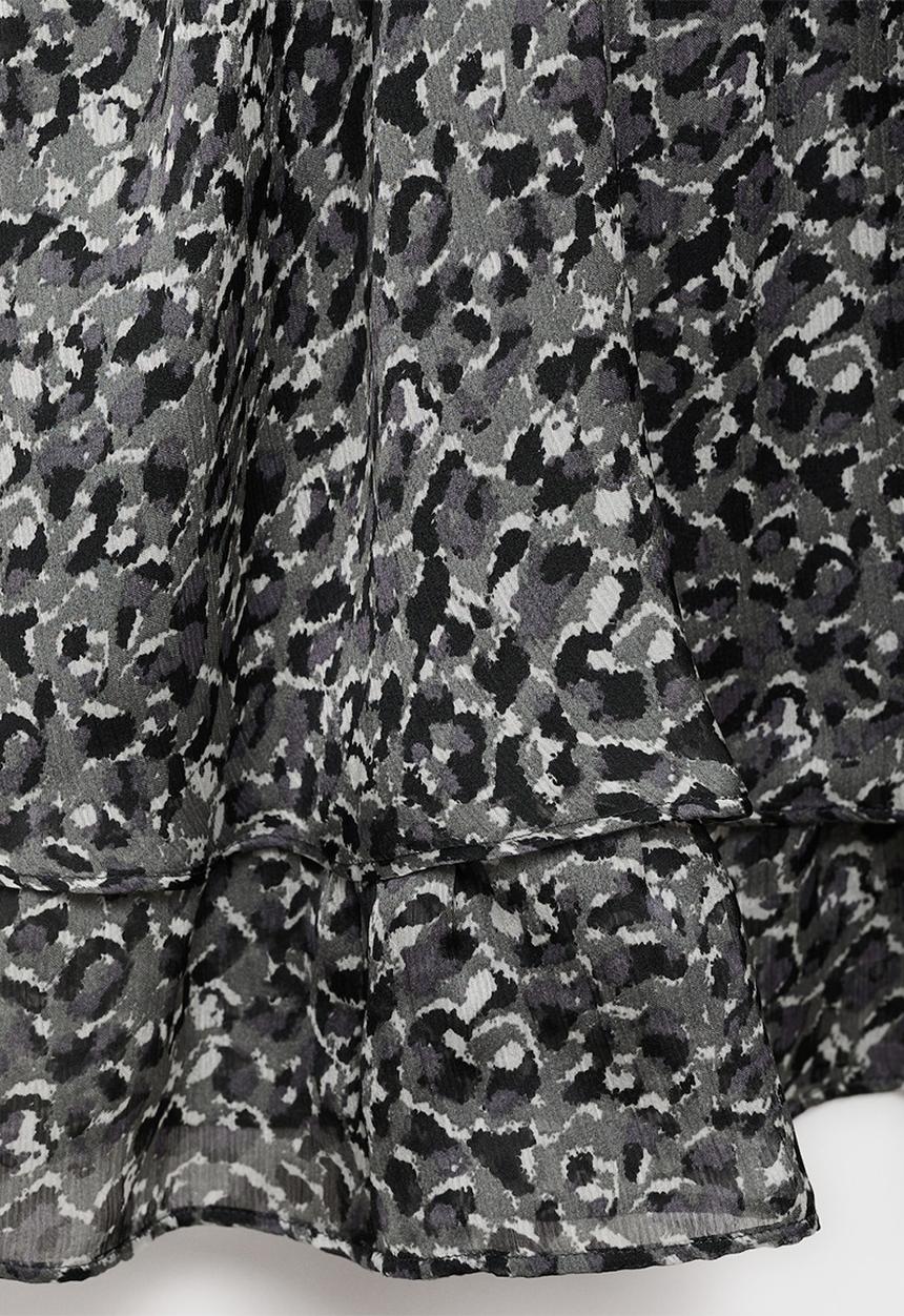 MANGO - Dress leopard - black