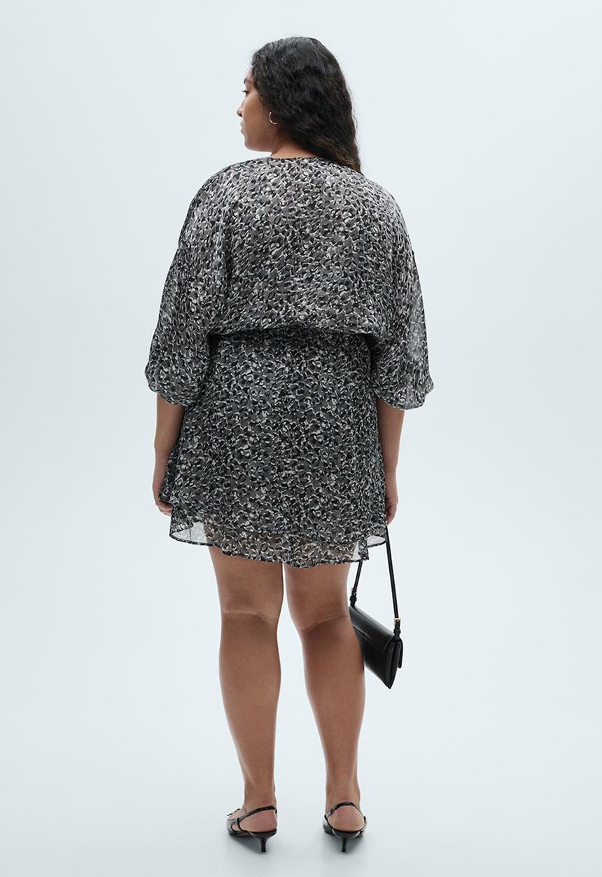 MANGO - Dress leopard - black