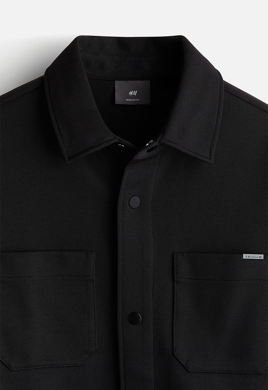 H&M - Regular fit scuba overshirt - Black