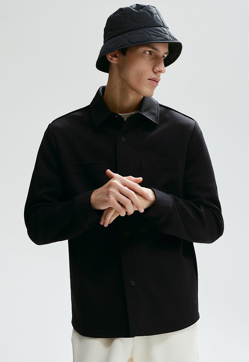 H&M - Regular fit scuba overshirt - Black