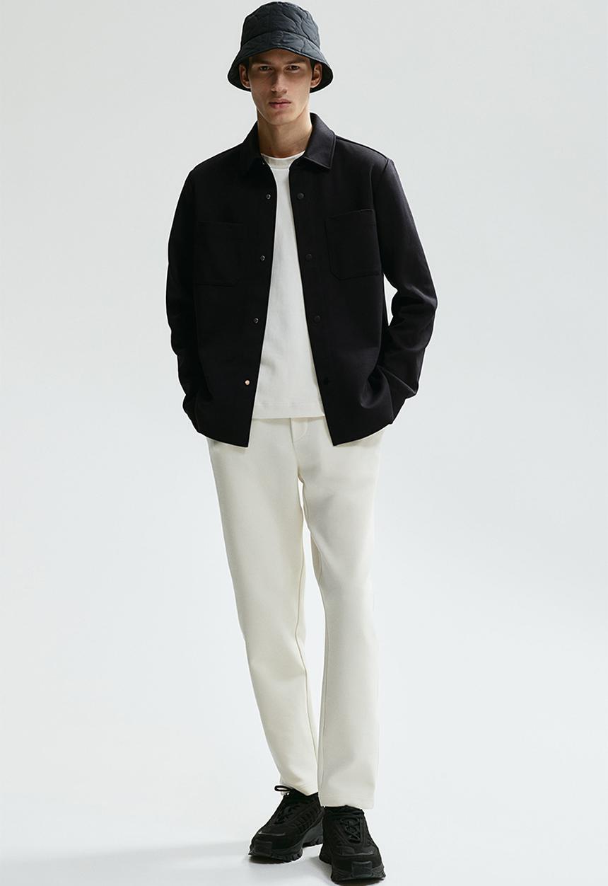 H&M - Regular fit scuba overshirt - Black