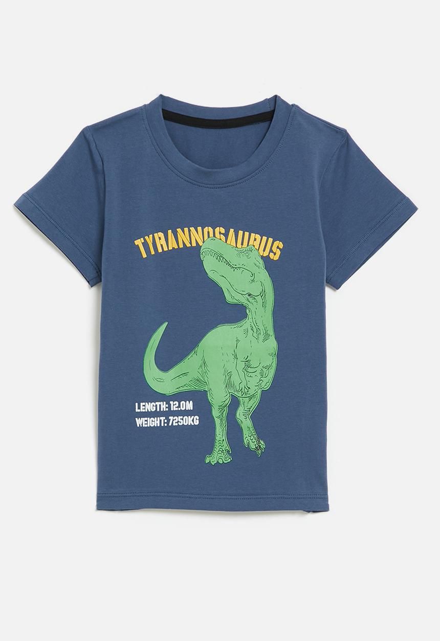 Pop Candy - Dino print crew neck tee - navy blue