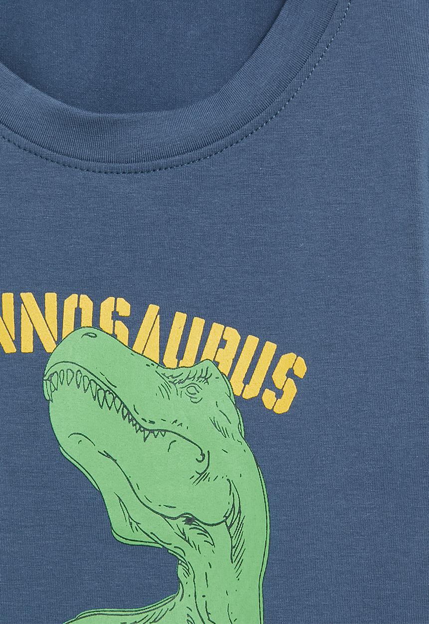 Pop Candy - Dino print crew neck tee - navy blue