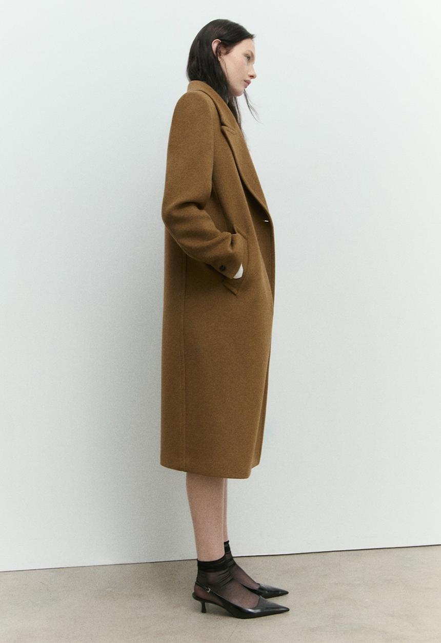 MANGO - Coat eye - dark yellow