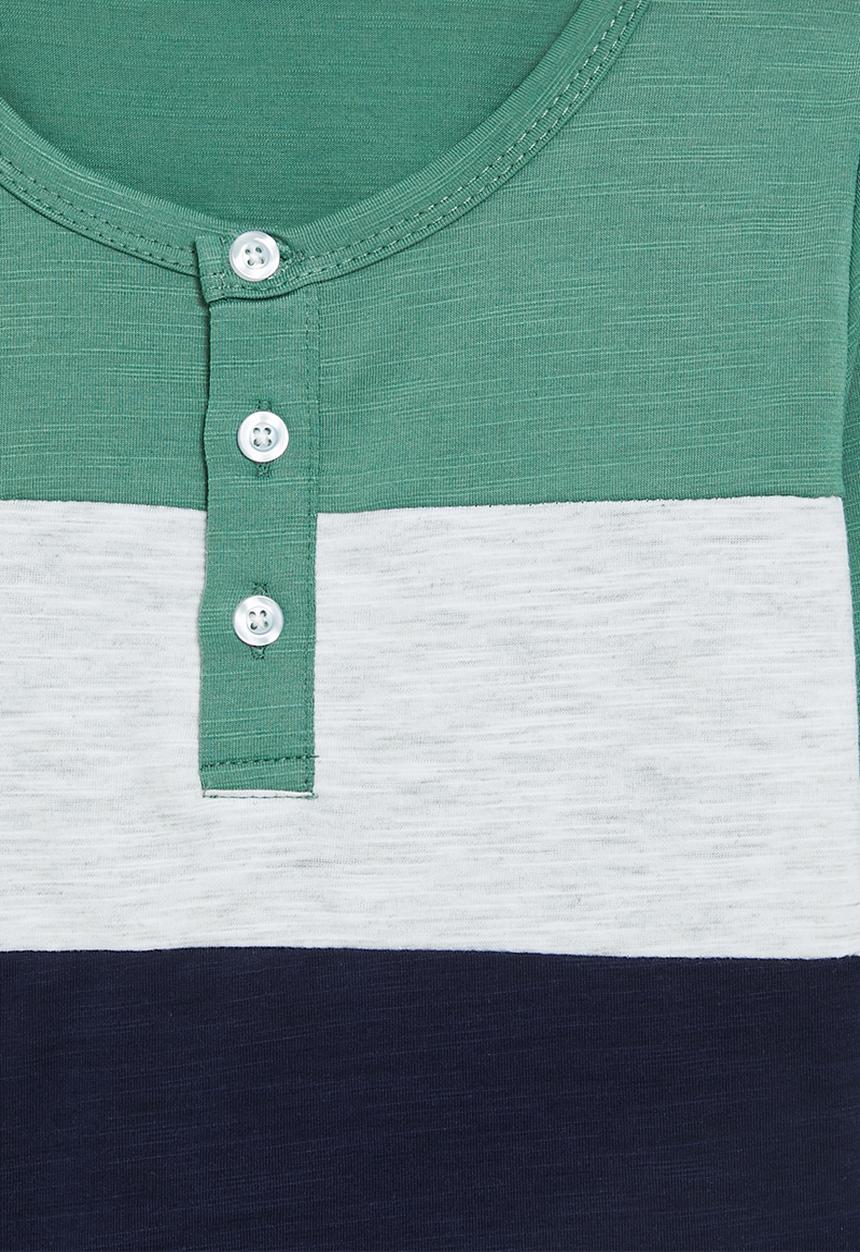 Pop Candy - Colour block henley tee-multi
