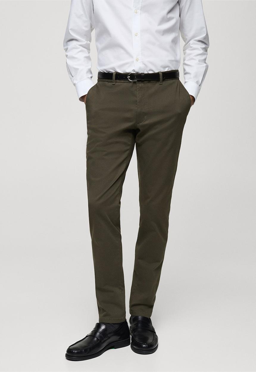 MANGO - Trousers barna - khaki
