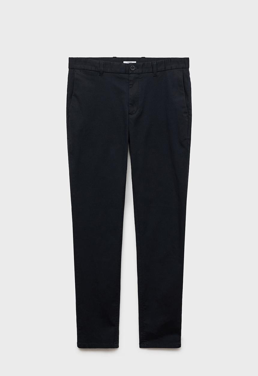 MANGO - Trousers barna - navy