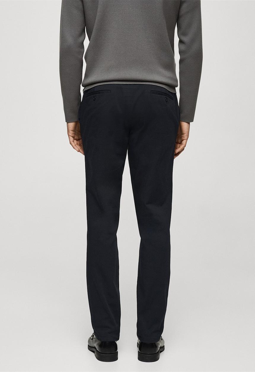 MANGO - Trousers barna - navy