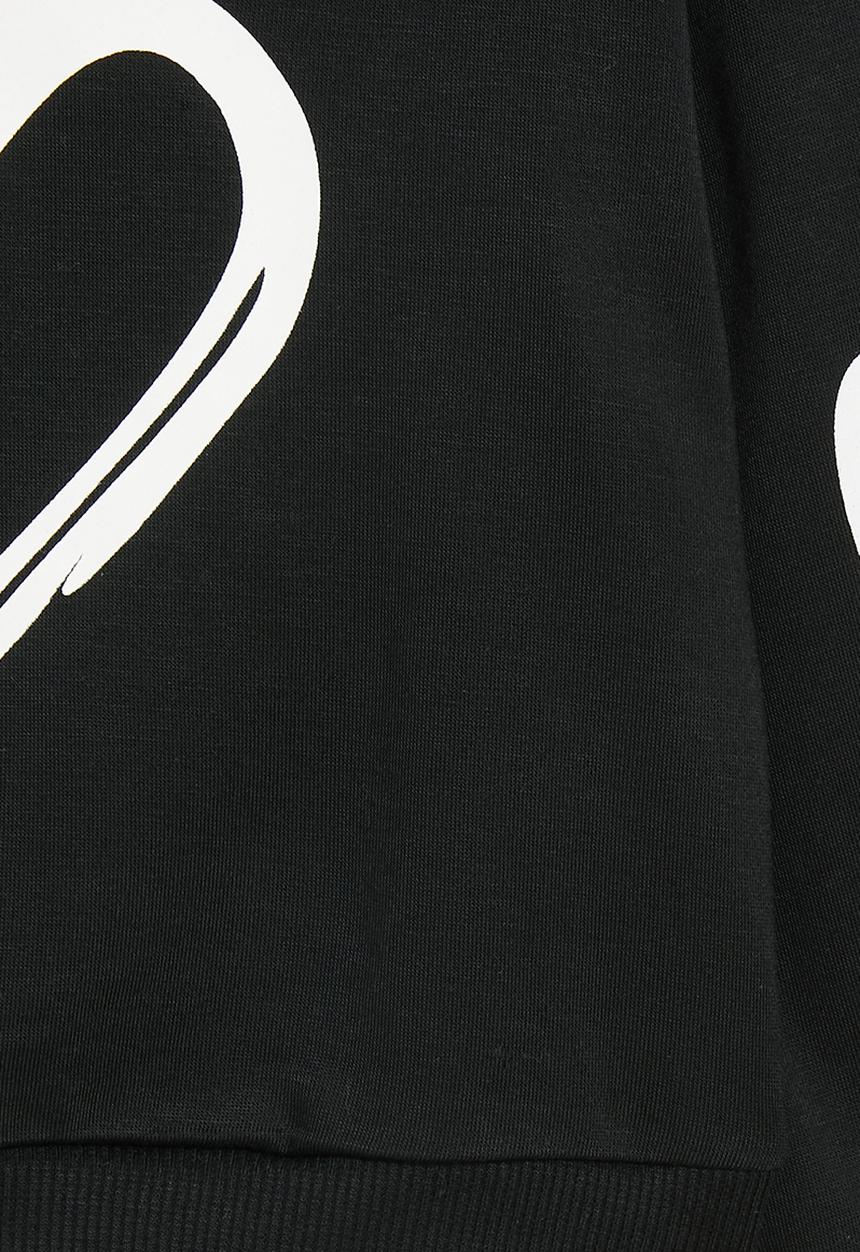 Pop Candy - Heart print hoodie - black