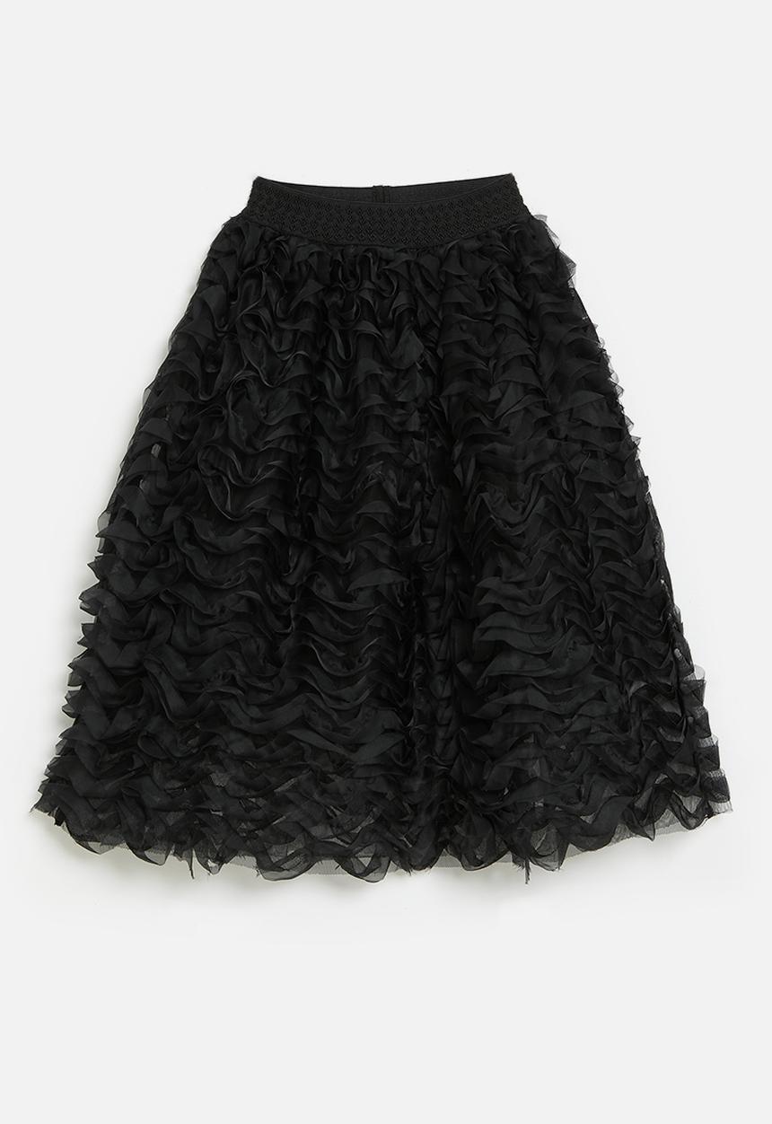 Pop Candy - Textured skirt-black