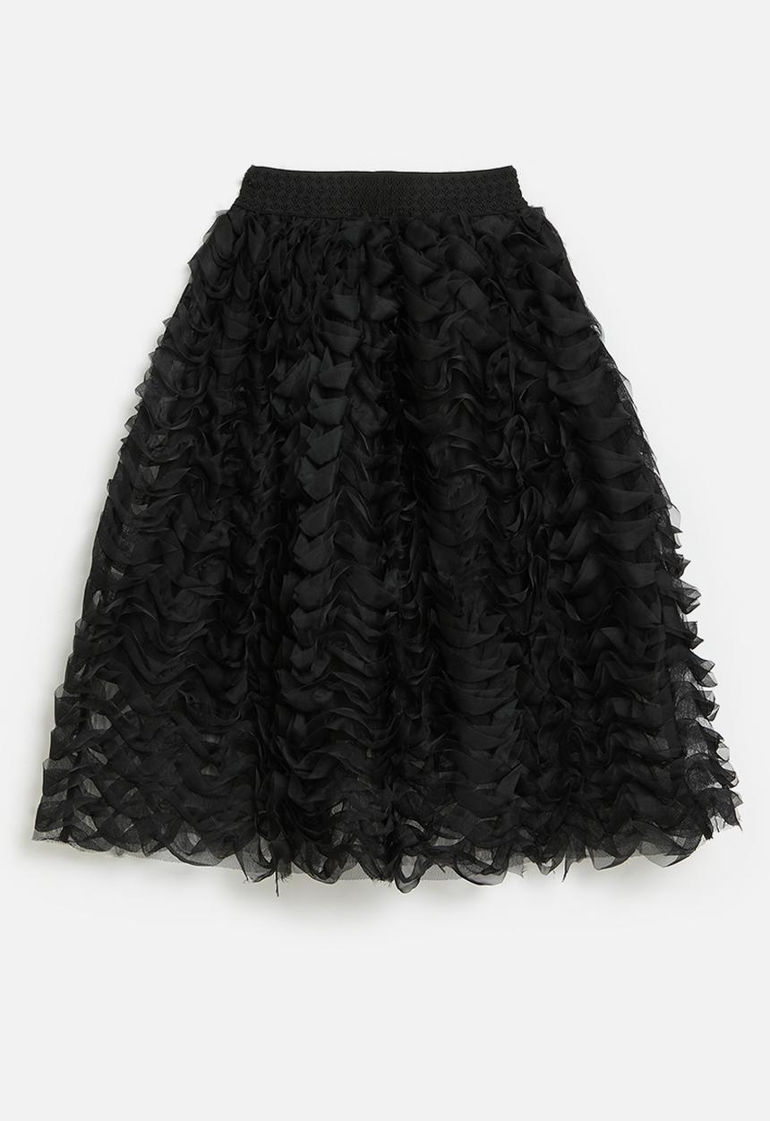 Pop Candy - Textured skirt-black