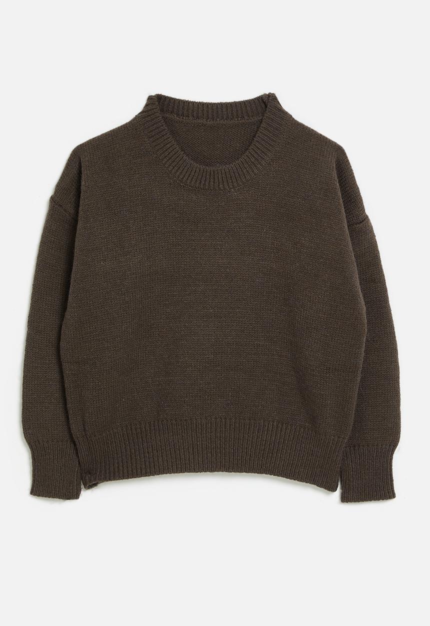Pop Candy - Faux wool jersey - brown