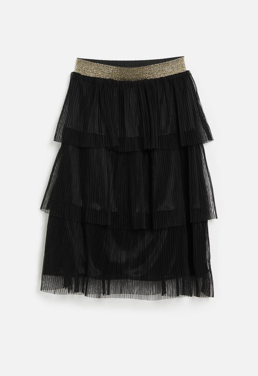 Pop Candy - Tiered skirt - black
