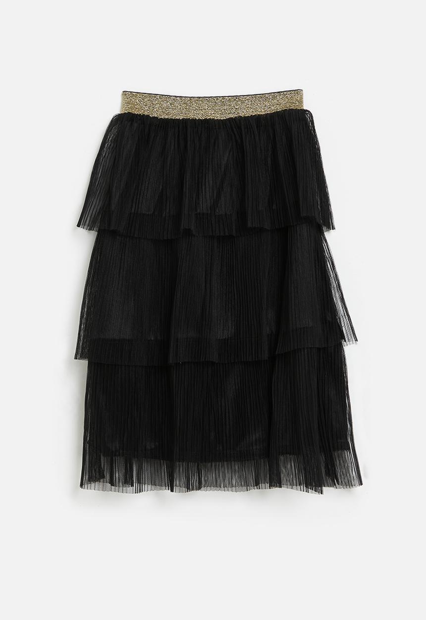 Pop Candy - Tiered skirt - black