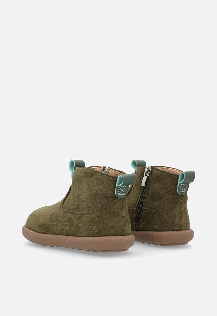 Pop Candy - Faux suede boots - olive green
