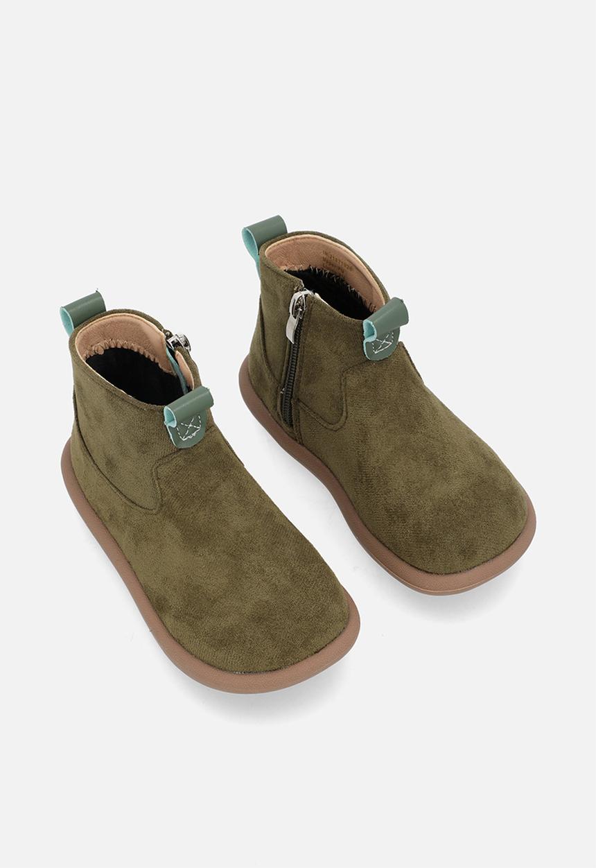 Pop Candy - Faux suede boots - olive green