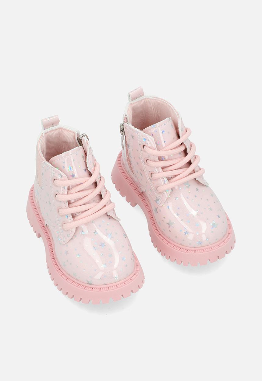 Pop Candy - Printed boots - pink & grey
