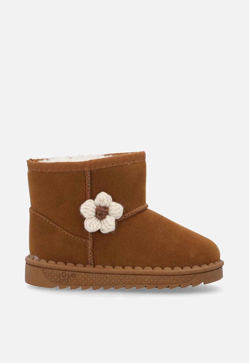 Pop Candy - Floral décor boots-brown