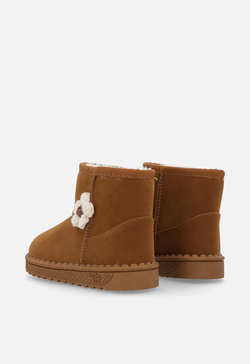 Pop Candy - Floral décor boots-brown