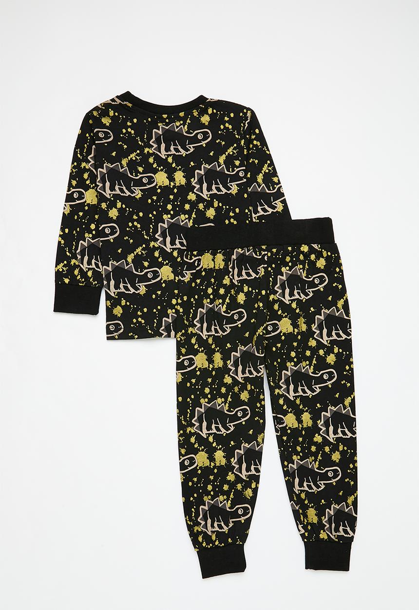 Pop Candy - Dino print pj set - black