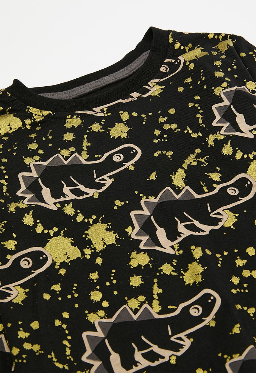 Pop Candy - Dino print pj set - black