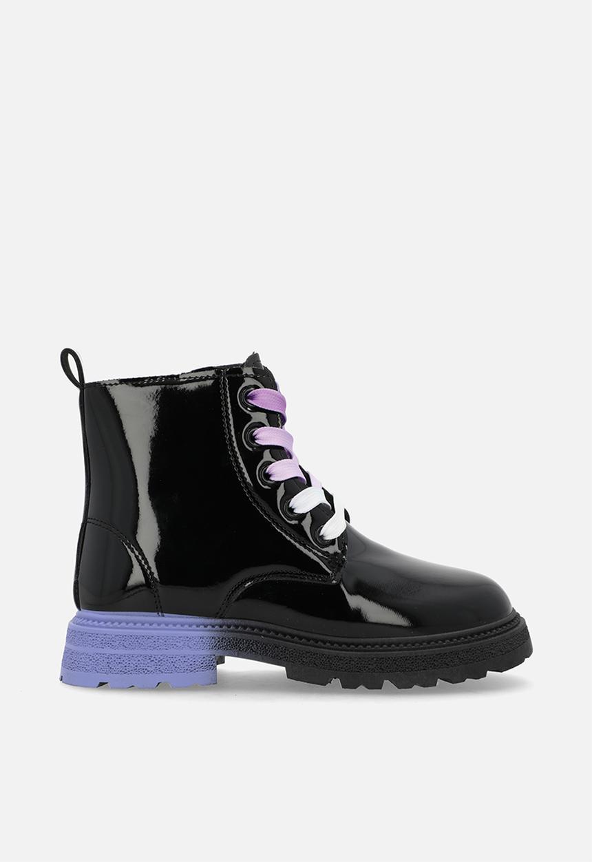 Pop Candy - Patent leather boots - black & purple