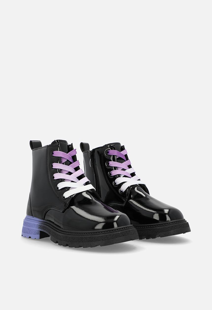 Pop Candy - Patent leather boots - black & purple