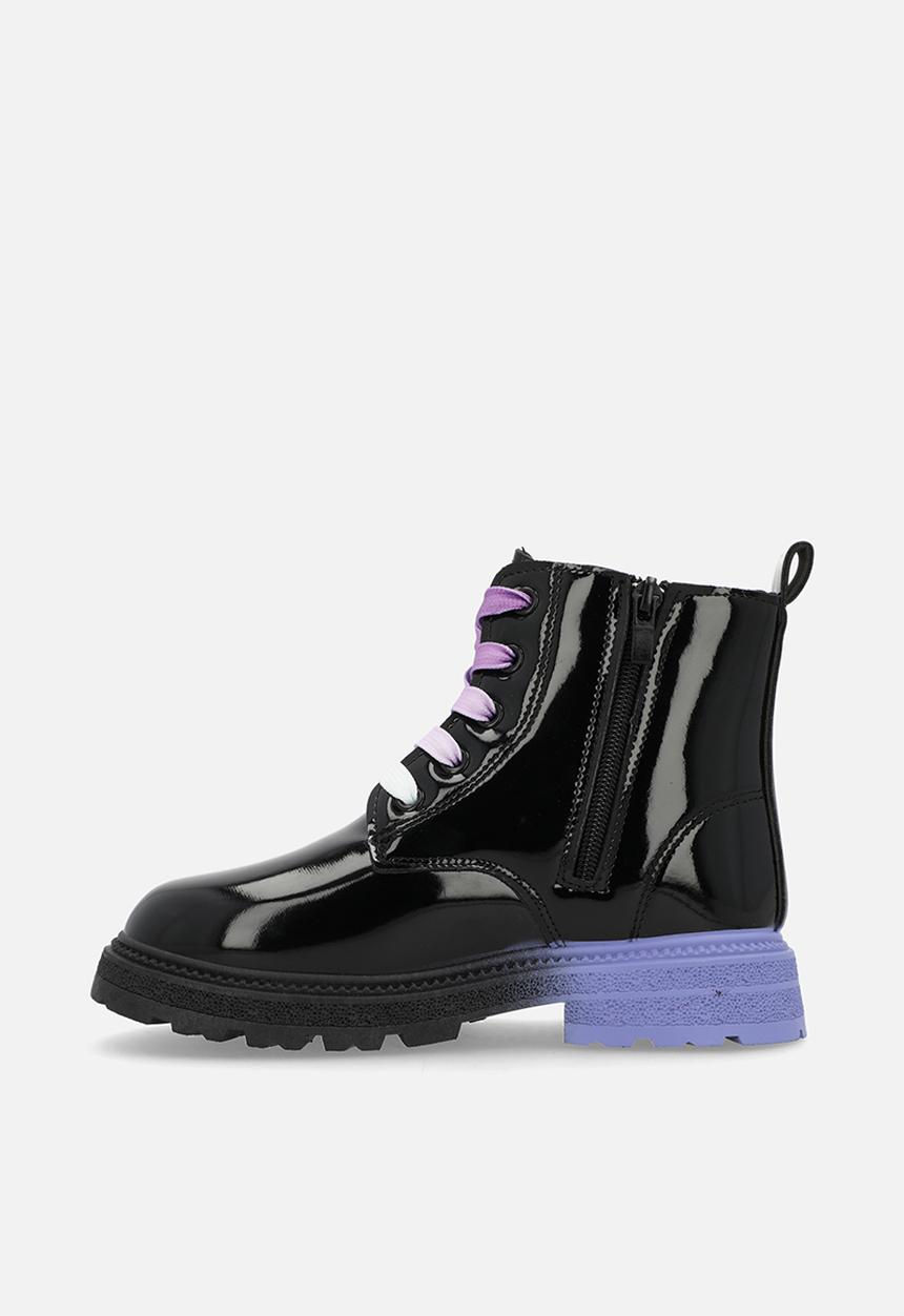 Pop Candy - Patent leather boots - black & purple