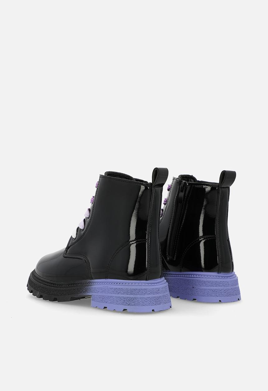 Pop Candy - Patent leather boots - black & purple