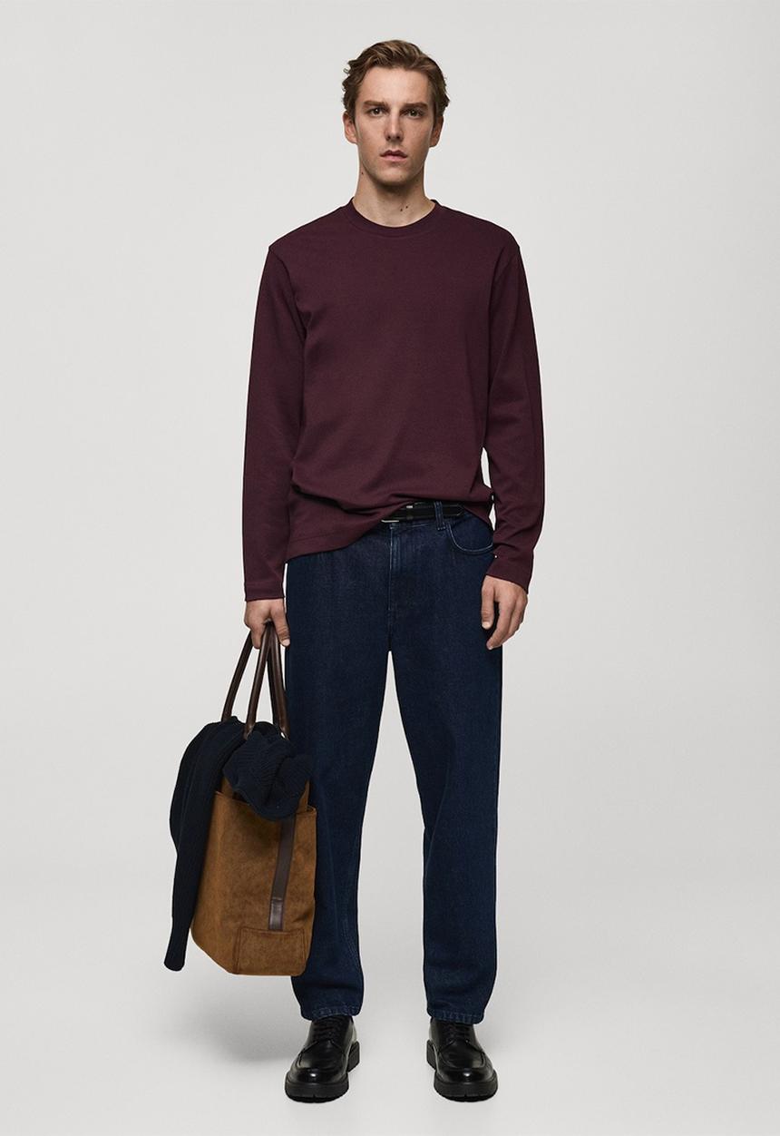 MANGO - T-shirt gareth - bordeaux