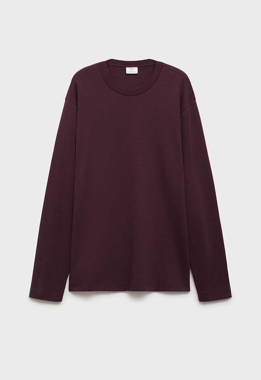 MANGO - T-shirt gareth - bordeaux