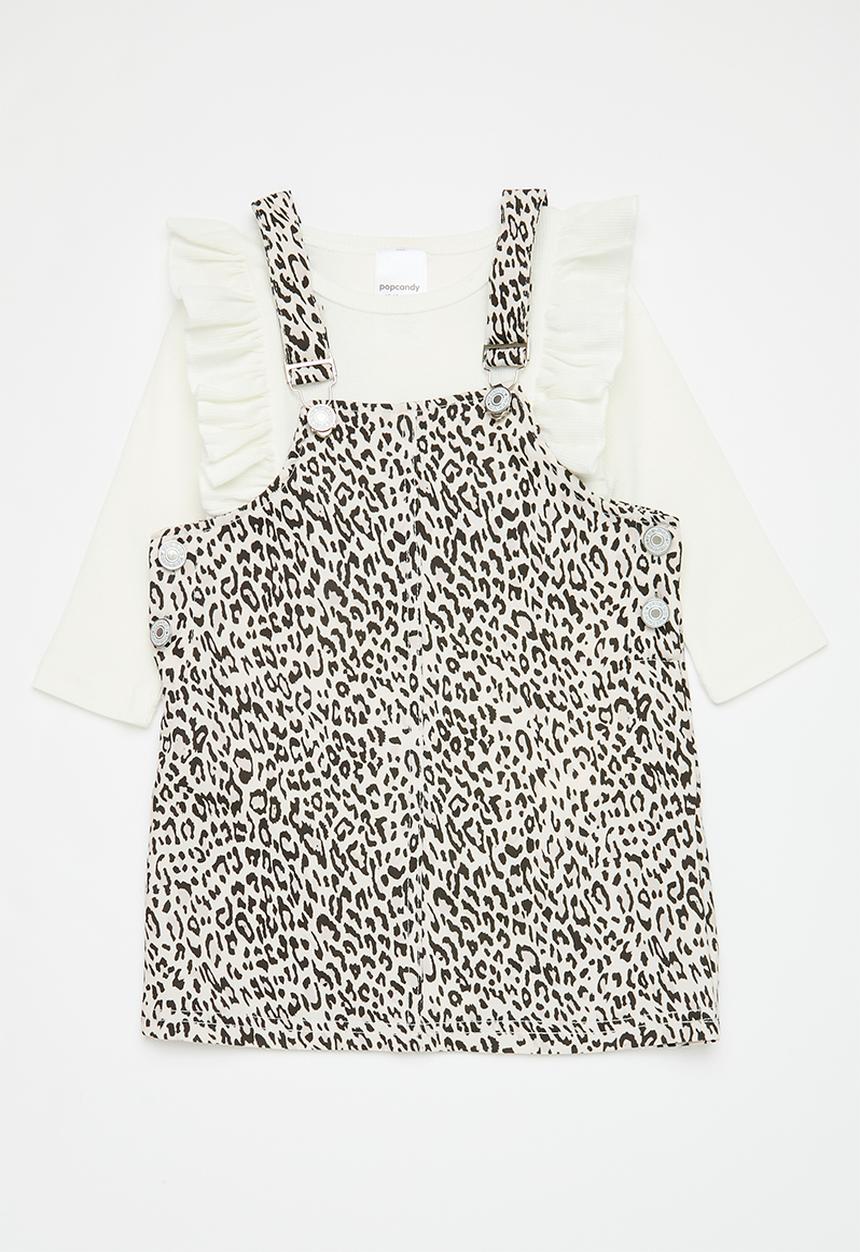 Pop Candy - Printed dress & frilled top set - multi