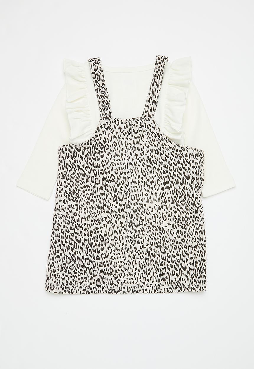 Pop Candy - Printed dress & frilled top set - multi