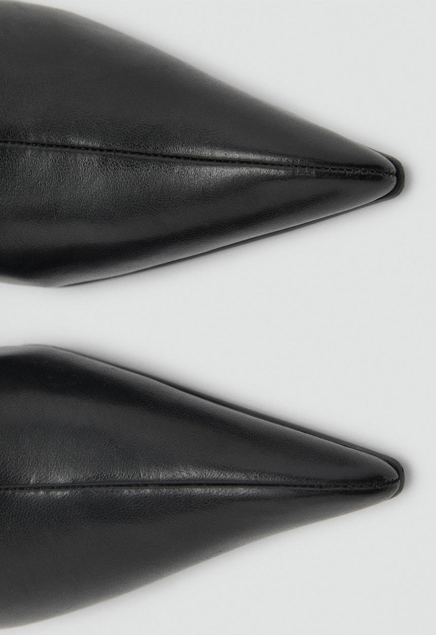 MANGO - Lluvia leather ankle boot - black