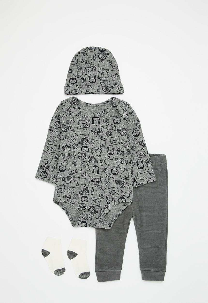 Pop Candy - Bodyvest,legging, socks & beanie set-grey
