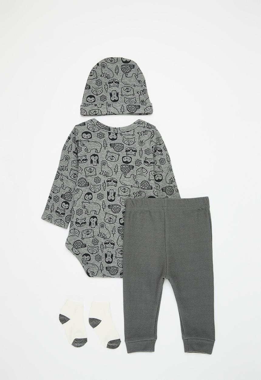 Pop Candy - Bodyvest,legging, socks & beanie set-grey
