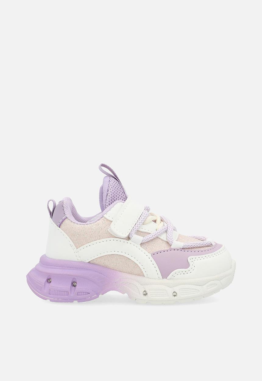 Pop Candy - Lace & adjustable sneaker - purple & white