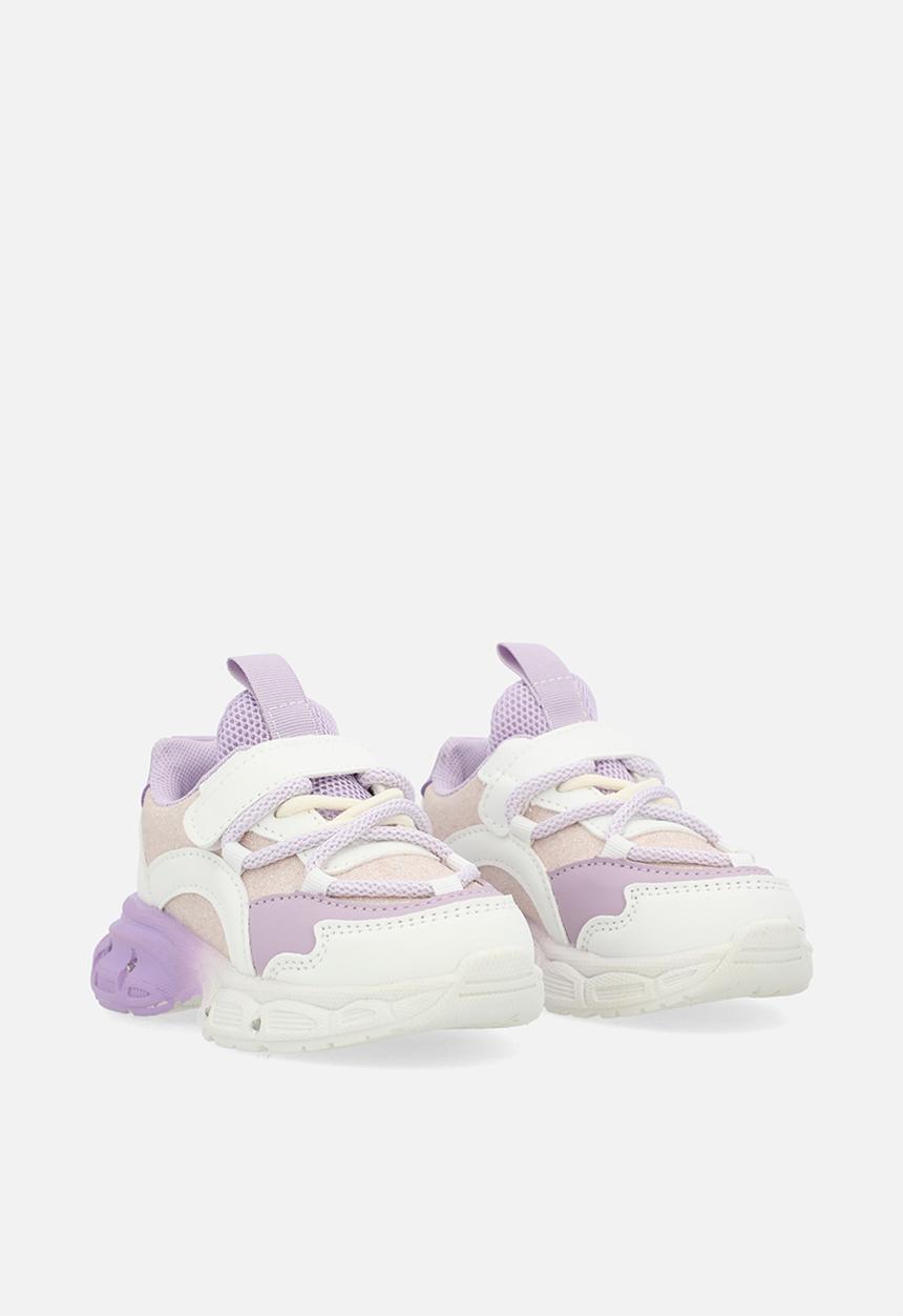 Pop Candy - Lace & adjustable sneaker - purple & white
