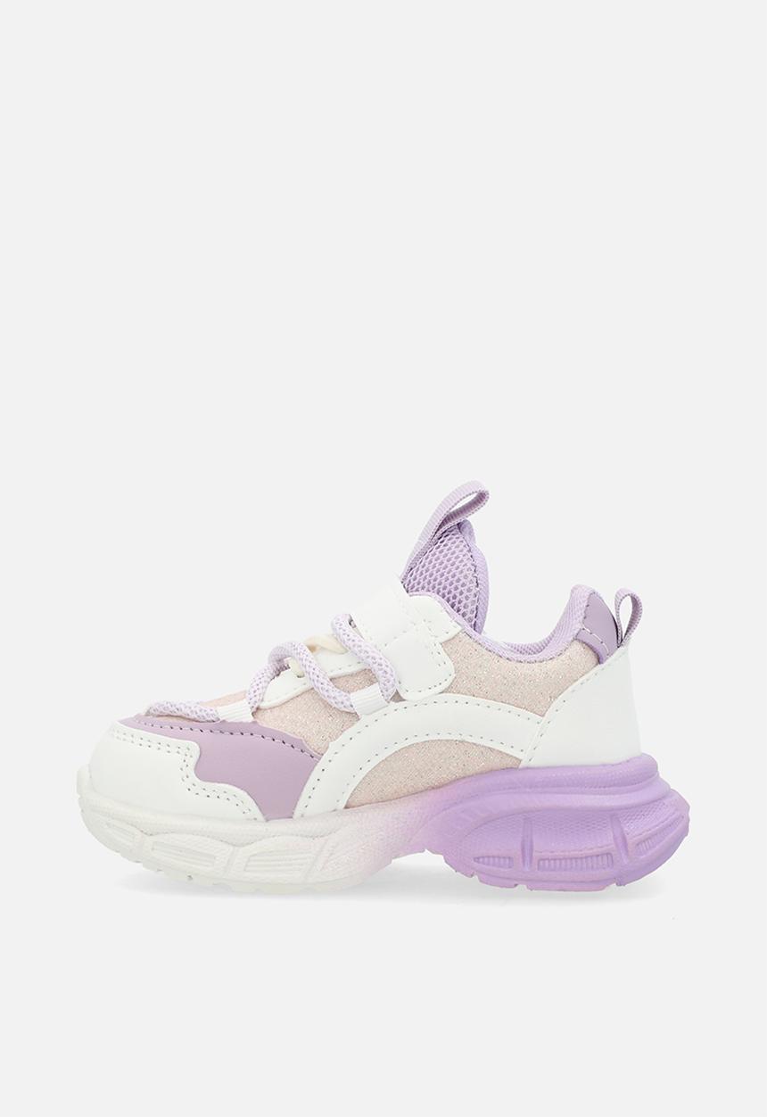 Pop Candy - Lace & adjustable sneaker - purple & white