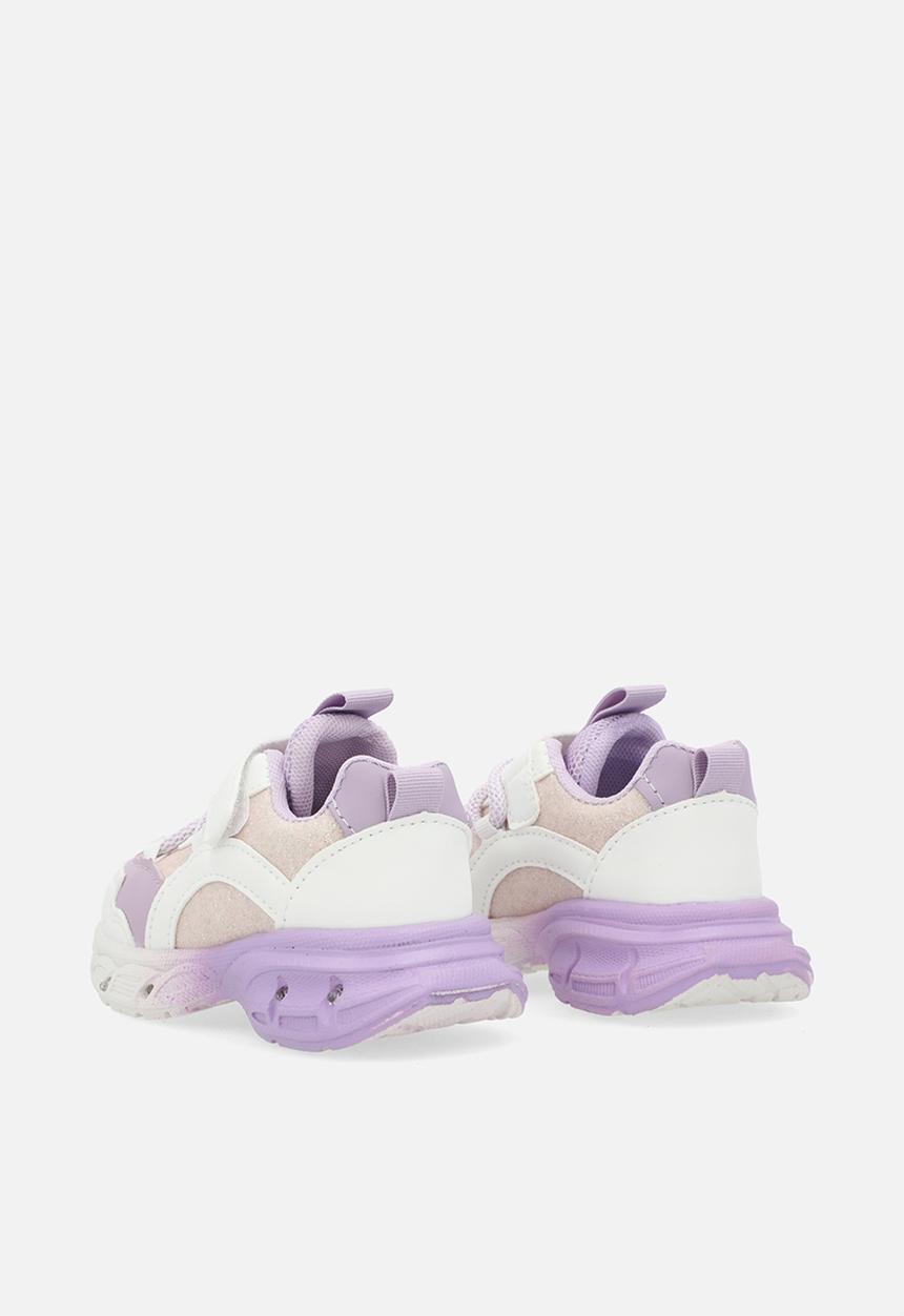 Pop Candy - Lace & adjustable sneaker - purple & white