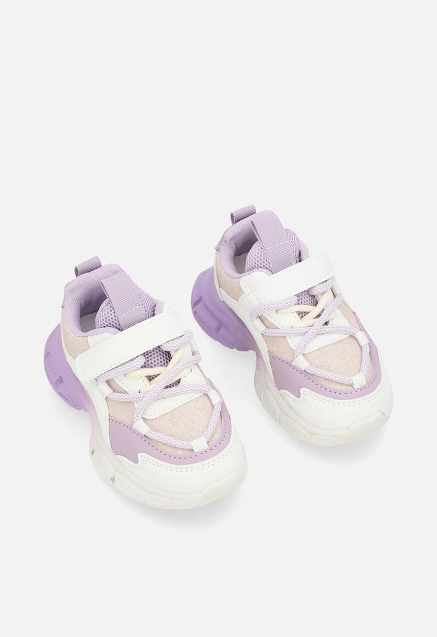 Pop Candy - Lace & adjustable sneaker - purple & white