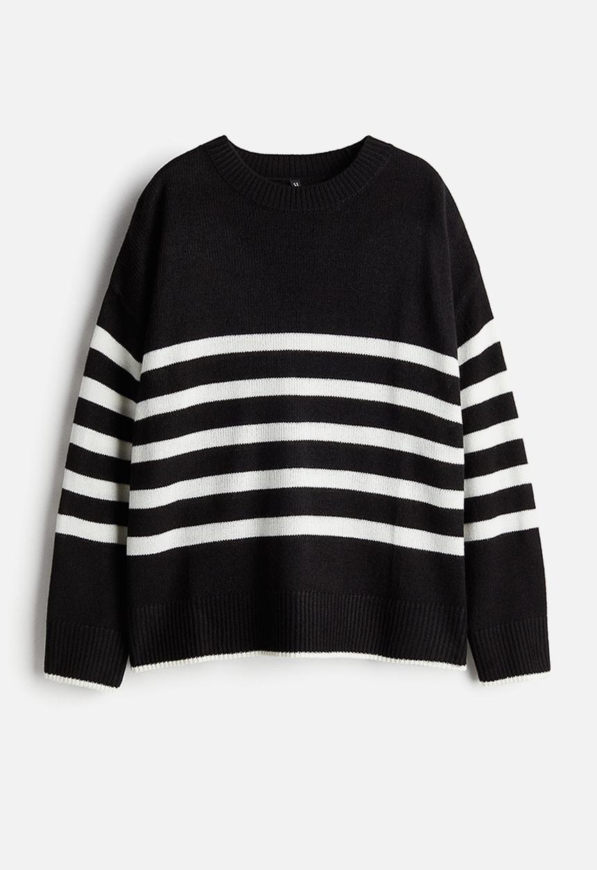 H&M - Jumper - black striped