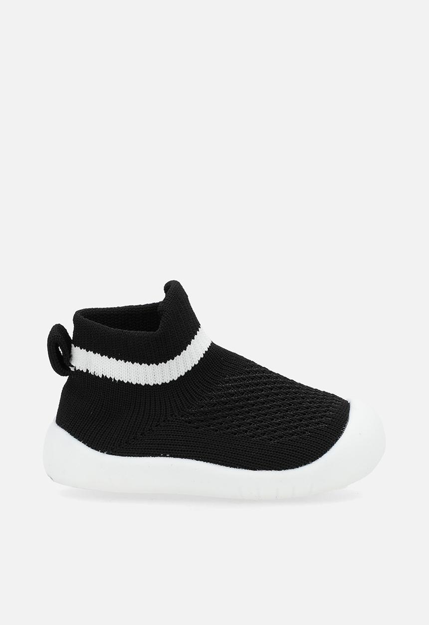 Pop Candy - Knit sock boot - black/white