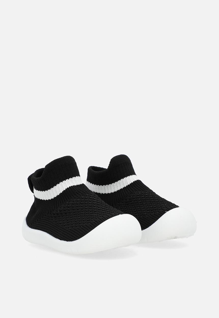 Pop Candy - Knit sock boot - black/white