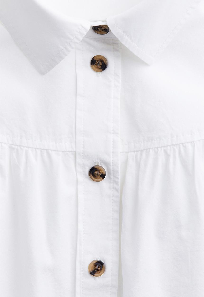 H&M - Balloon-sleeved blouse - white