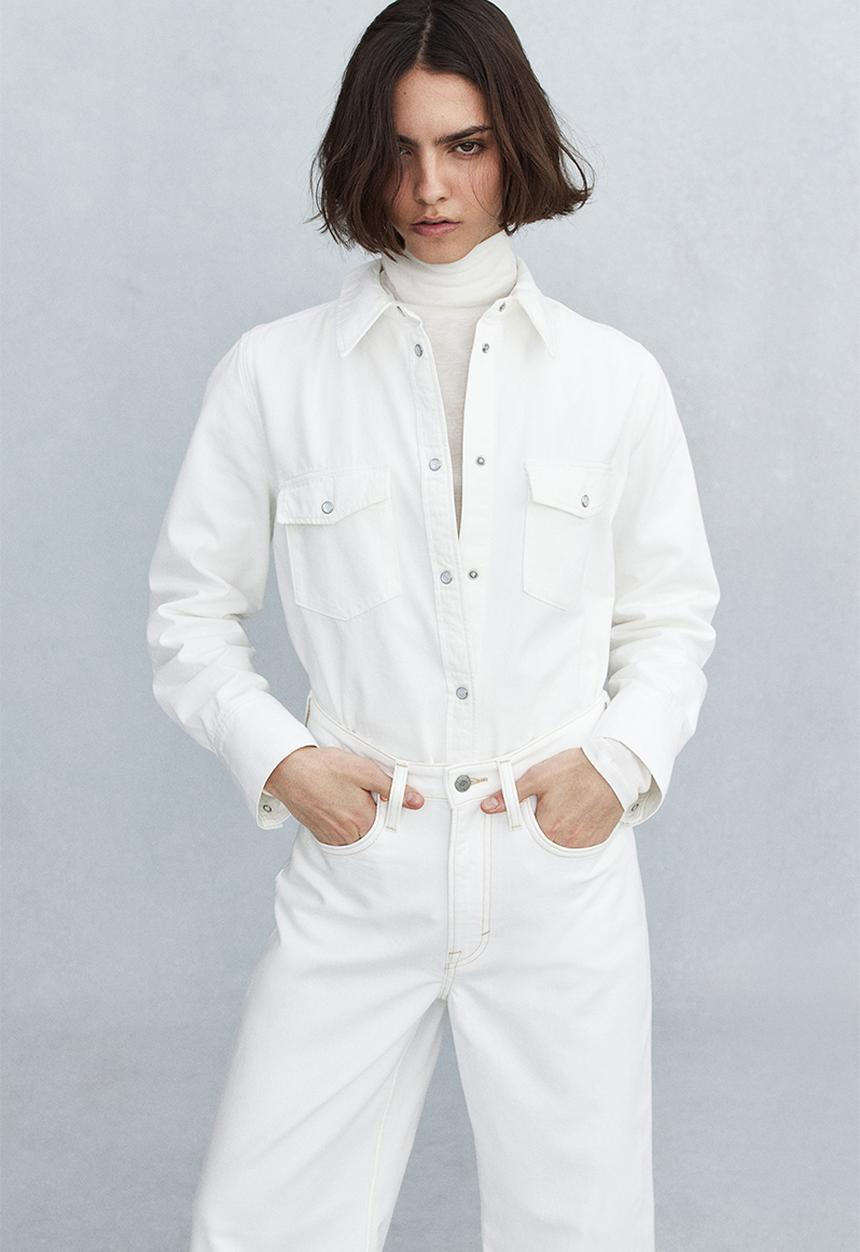 H&M - Feather soft super wide ultra high jeans - white
