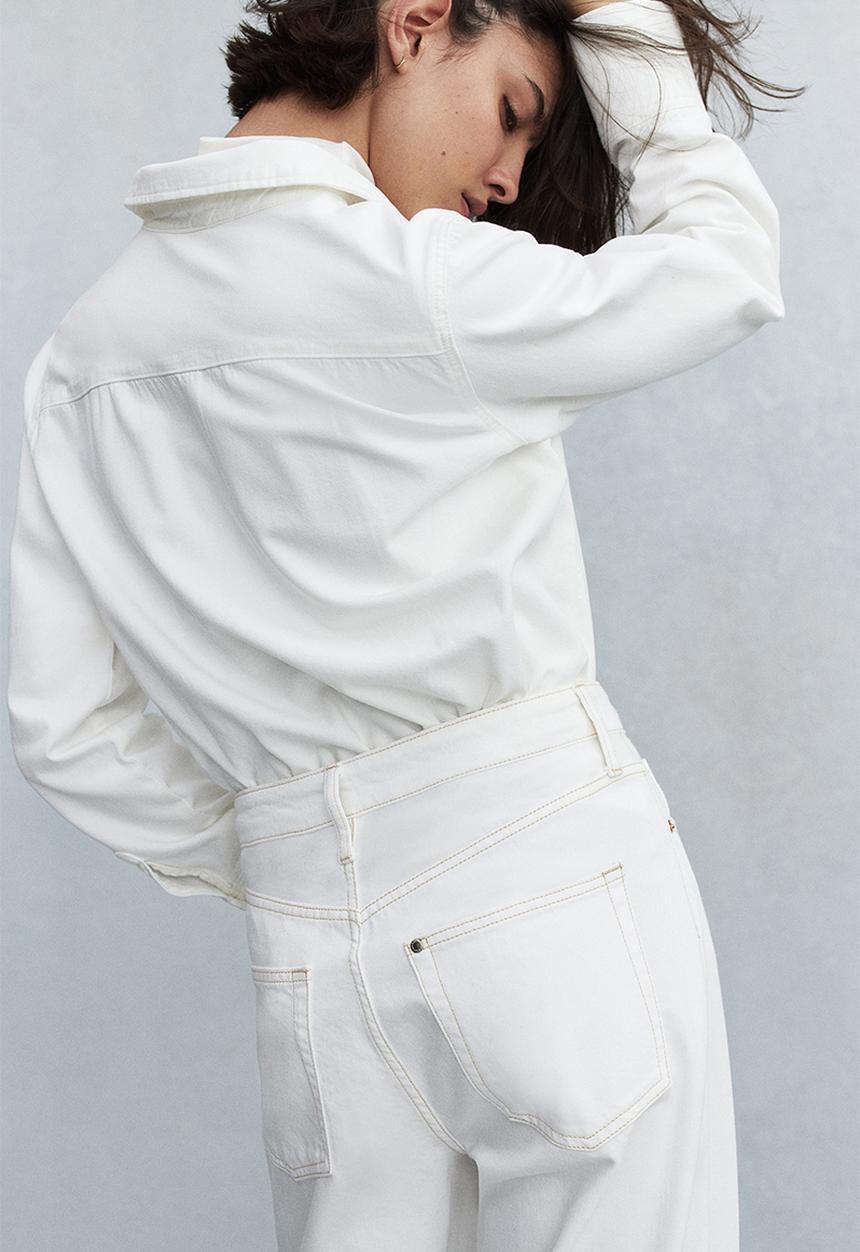 H&M - Feather soft super wide ultra high jeans - white