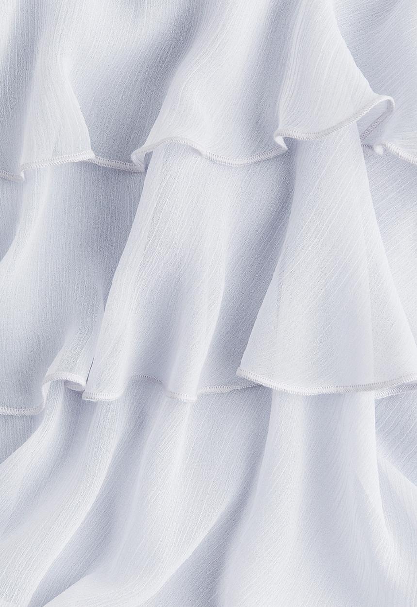 H&M - Tiered-skirt chiffon dress - light blue