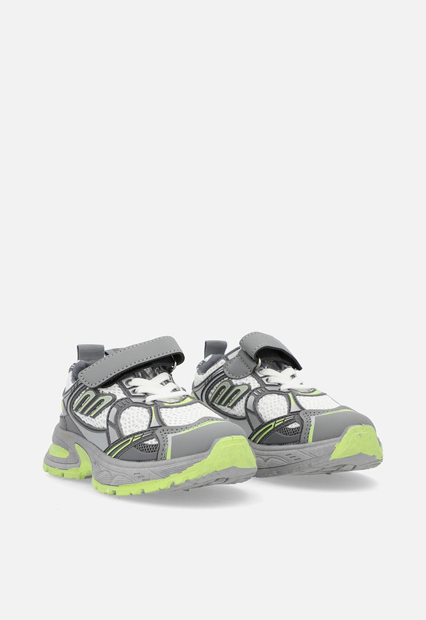 Pop Candy - Lace & velcro sneaker-grey & green